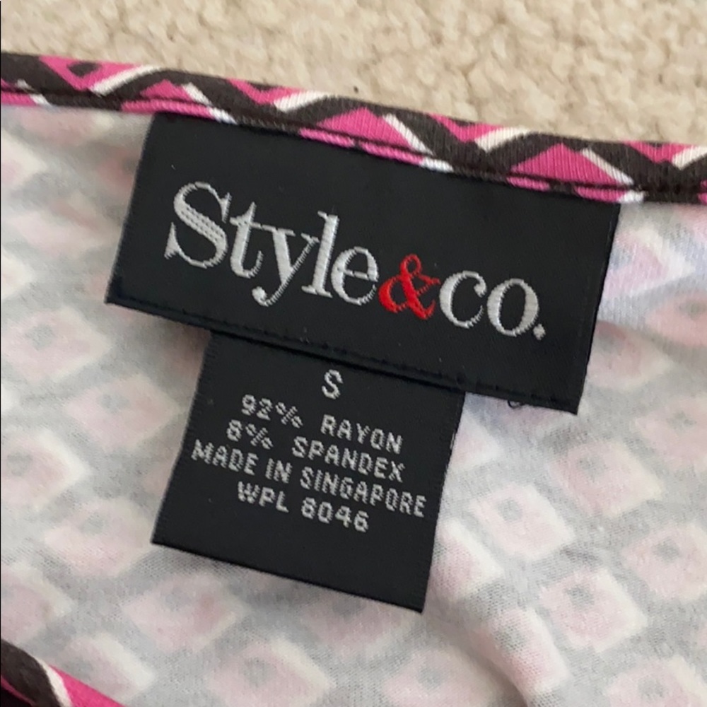 🥭(4 for $15) Style&Co Pink and Brown Top - Picture 8 of 8